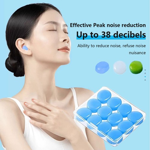 12Pcs Soft Silicone Sleep Swim Reusable Noise Cancelling Ear Plugs - Picture 13 of 20