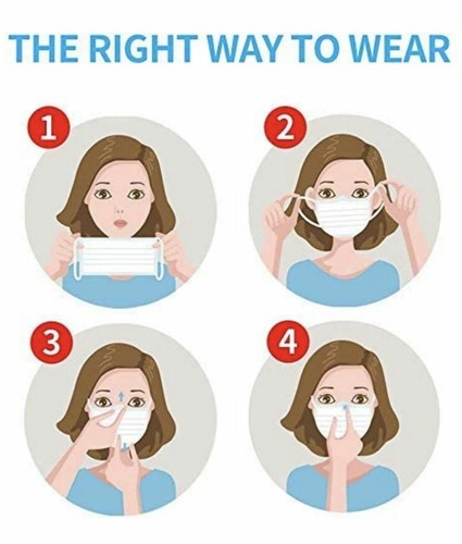 100 PCS Blue Face Mask Mouth & Nose Protecting Families Easy Safe - Picture 5 of 5