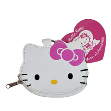 2004 SANRIO HELLO KITTY FACE SMALL COIN PURSE / ZIPPERED MINI WALLET NEW W TAG