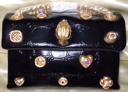 ๐ฅ๐ต SALE! NEW w TAG KURT GEIGER KENSINGTON CROC EMBOSSED LEATHER RHINESTONE BAG