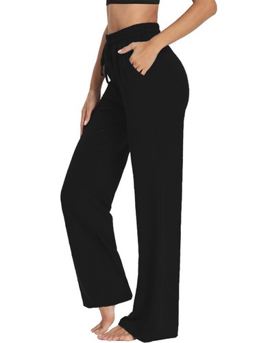 Womens Comfort Loose Fit Wide Leg Athletic Lightweight Yoga Running Sweatpants - Picture 6 of 31