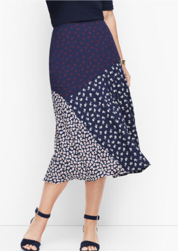 Talbots Pieced Floral Midi Skirt Sz 10 NWT - Picture 2 of 6