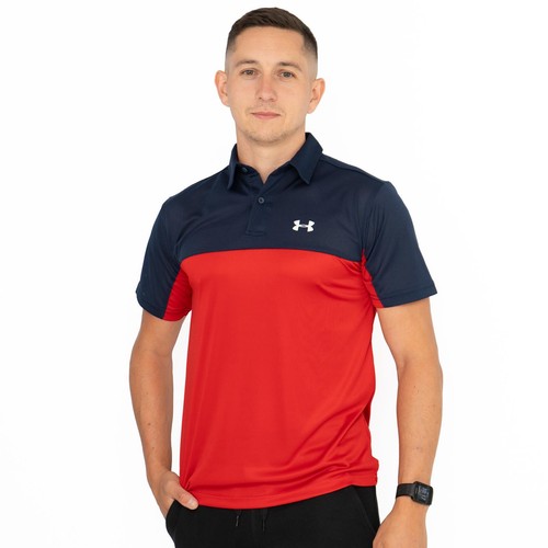 Under Armour Mens Polo Shirt Golf Colour Block Lightweight Breathable Heat Gear - Picture 4 of 26