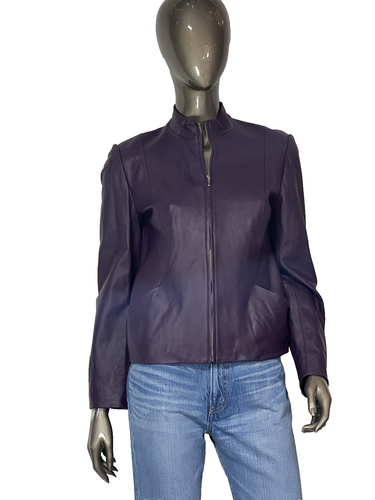 Pendleton Jacket Women's Size Small Purple Leather Full Zip - Picture 9 of 12