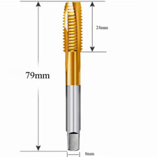 M10 x 1.5 6542 High Speed Steel Titanium Coated Machine Spiral Point Taps