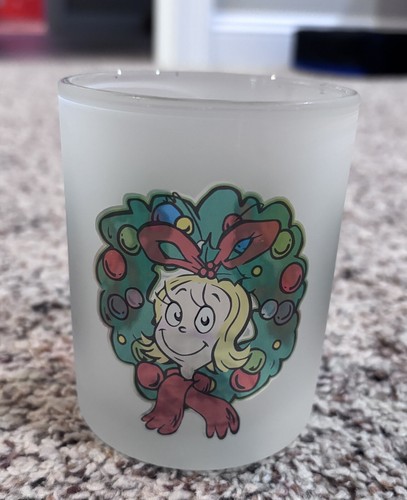 The Grinch Weihnachten Glas Votivkerzenhalter mattiert 4" Neu - Bild 3 von 5