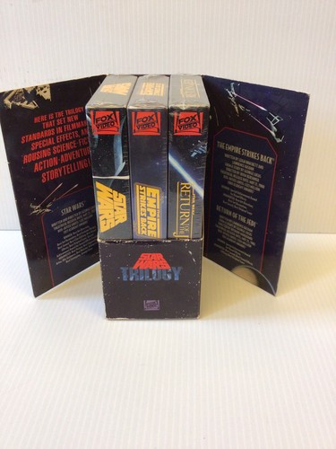 ORIGINAL RELEASED STAR WARS TRILOGY SET VHS 3 CASSETTES BY FOX 1992 SEALED - Picture 1 of 4