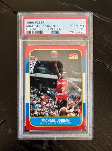 1996 Fleer Michael Jordan Decade of Excellence #4 PSA 10 GEM MINT 1986 MJ 🐐 🔥