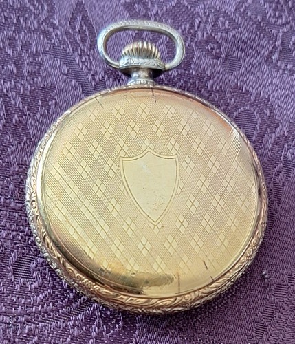 1918 DUEBER HAMPDEN No. 109 15 Jewels 10K Gold Filled POCKET WATCH EX Cond - Picture 9 of 14