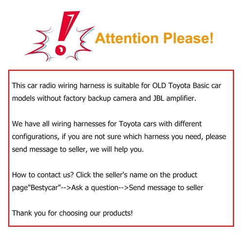 Autoradio Stereo Strom Kabelbaum Kabel für Toyota Corolla Camry RAV4 Yaris Vio... - Bild 2 von 7