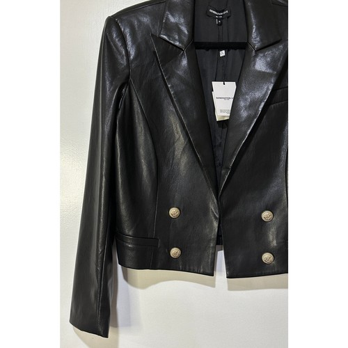 Generation Love Penn Vegan Leather Blazer Sz XL NWT Tailored Cropped Silhouette - Picture 5 of 12