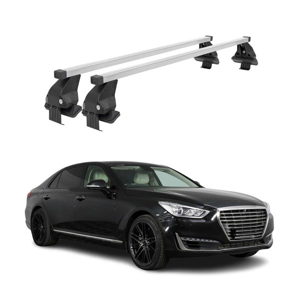 Menabo DachträGer GrundtäGer FüR Genesis G90 2016-2019 50Kg Stahl Silber 2 Tlg-image