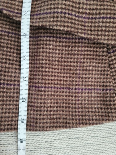 Chaps Women Brown Plaid tweed Houndstooth Blazer Wool blend size Medium academia - Picture 9 of 9