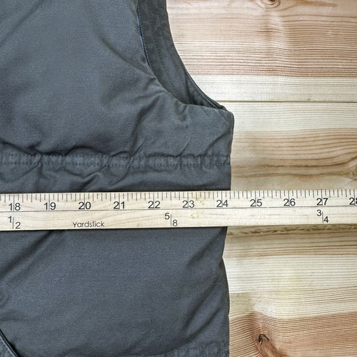 North Face Vest Men's L Gray Green Down Canvas Full Zip 550 Flannel Lined - Picture 7 of 12