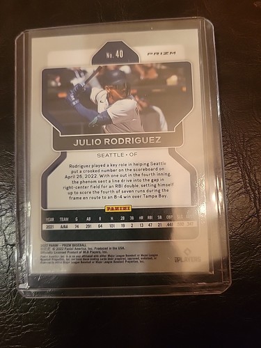 2022 Panini Prizm Purple Prizm Julio Rodriguez #40 Rookie - Bild 2 von 2