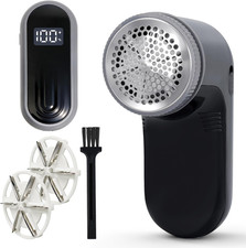 Fabric Shaver with Digital Display, 6-Leaf Blade Lint Remover USB-C Rechargeable