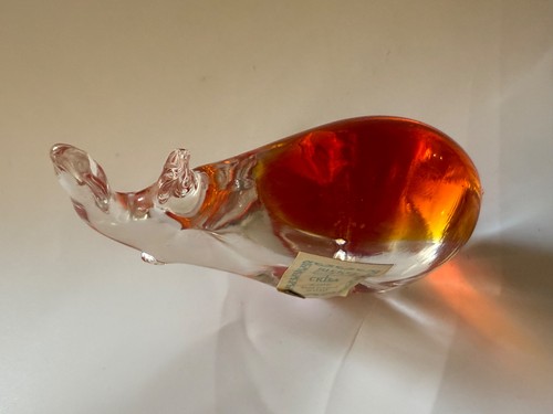 Sammlerstück, orange/klar Glas Elefant Figur Made in Italy von Riekes Crisa - Bild 5 von 7