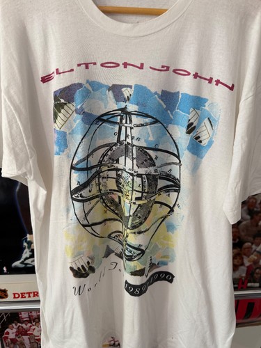 Vintage 80s 1989-90 Elton John RARE World Tour Concert Band T-Shirt Size XXL - Picture 4 of 6