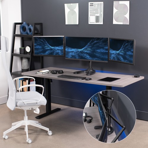 VIVO Triple Monitor Desk Stand Mount FreeStanding Adjustable 3 Screens up to 32" - 第 7/9 張圖片