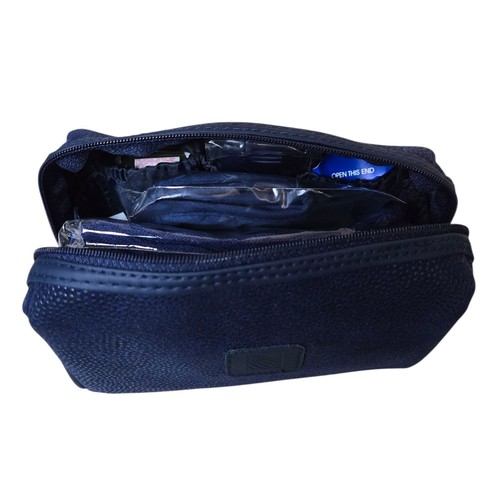 Continental Airlines Business First Class Amenity Travel Kit Bag 90s Unused Blue - Picture 4 of 6