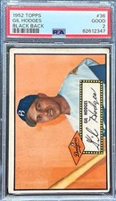 1952 Topps - #36 Gil Hodges (Black) - PSA 2