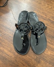 Tory Burch Black rubber jelly Miller Logo Sandal Size 9M