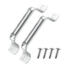 Baudelun Heavy Duty Garage Door Lift Handle, 2 Pack Rolled Silver