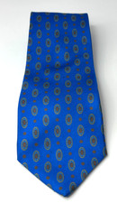 Tom James 100% Silk Royal Blue Paisley Tie Vintage Made in USA