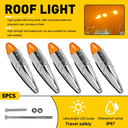 5xLED Cab Roof Marker Running Light Amber For Dodge Ram 1500 2500 3500 4500 5500 - Picture 13 of 16