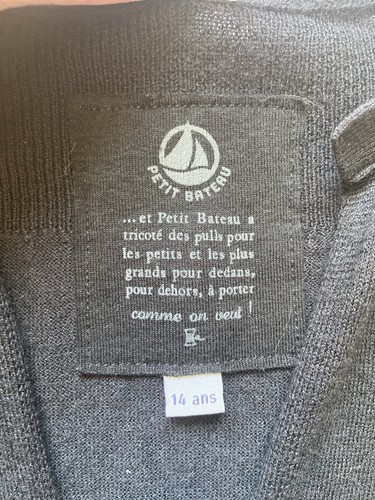 Petit Bateau Cashmere Blend Dress Size 14 Girls XS Womens Gray French Minimalist - Picture 7 of 14