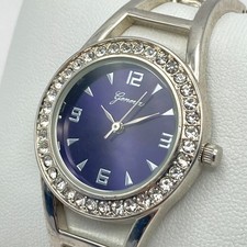 Geneva Womens Watch 30mm Silver Tone Crystals...