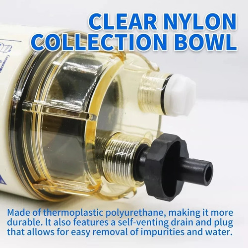 R12T Fuel Filter Water Separator Spin-on with Water Collection Bowl for Marine - Bild 4 von 6