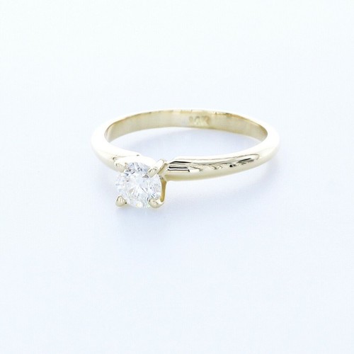 0.7 CT Certified Natural Diamond F/SI1 Round Cut 14K Gold Classic Solitaire Ring - Picture 2 of 4