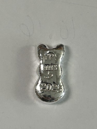 1/2 Troy Oz Hand Poured 999 Silver Easter Bunny Bullion peep "Yeep" by YPS - Picture 4 of 4