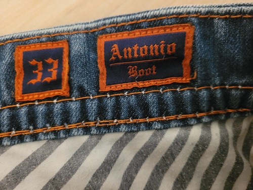 ROCK REVIVAL Antonio Boot Jeans Blue Flap Pockets Men’s 33x33 Distressed - Picture 7 of 13