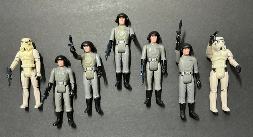 Vintage Kenner 1977 Star Wars Death Squad Commander Lot of 5 + 2 Stormtroopers