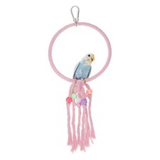Bird Rope Perch Swing Bird Rope Ring Perch 13.7 Inch, Pink