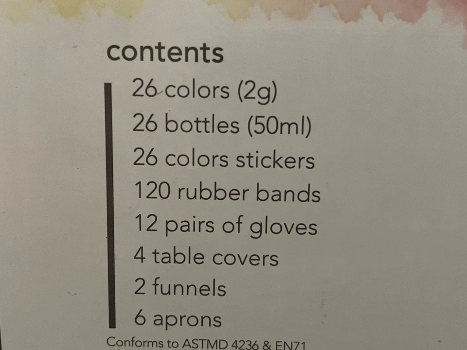 Kit completo de tie-dye con 26 colores, botellas, guantes, bandas elásticas ¡y más! Divertido Foto 4 de 4