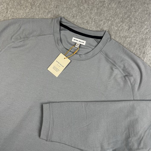 Peter Millar Crown Sport Performance Crewneck Pullover Sweater hellgrau XXL