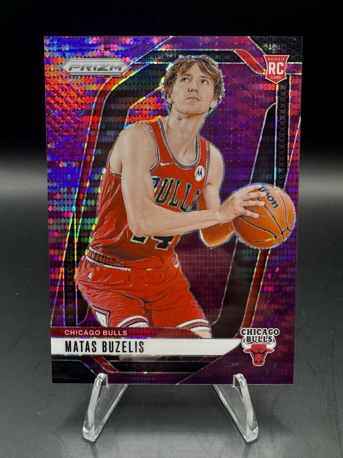 2024-25 Panini Prizm #252 Matas Buzelis Purple Pulsar /35