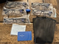 NEW Computer Reading Glasses Gaming 5 Pack Anti Blue Light 0.00