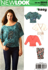 Easy Misses Knit Tops, New Look Sewing Pattern 6648 Sizes 6 to 16
