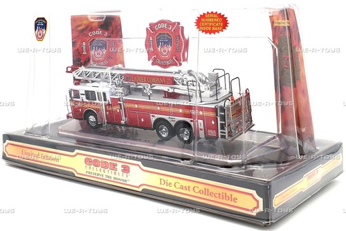 Code 3 FDNY Seagrave Rear Mount Ladder L-27 Truck 2003 Limited Edition #12853 - Picture 9 of 11