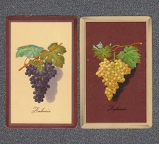 Vintage Swap Playing Cards Pair of Fruit Grapes Cards
