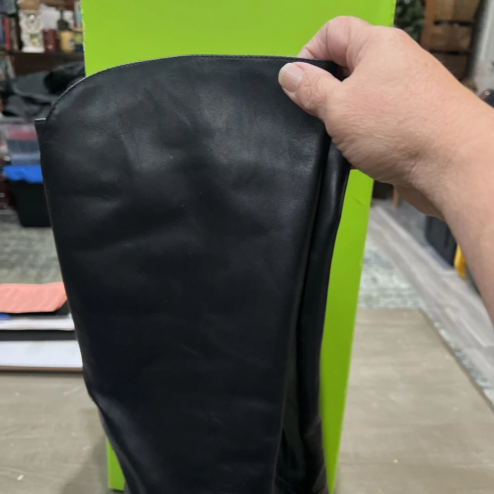 Botas altas Sam Edelman Shauna de cuero negro para mujer 7 1/2 M Foto 2 de 4