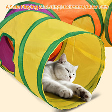 H-4-Way Collapsible Cat Tunnels for Kittens Indoor Entertainment Washable Cute