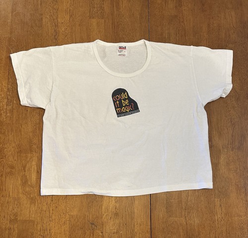 Barry Manilow Womens Crop T Shirt Large Could It Be Magic Vintage Y2K 90s