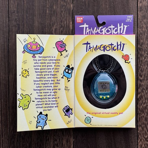 Bandai Tamagotchi 1997 Original Gen 1 P1 Clear Blue Virtual Pet System New Japan