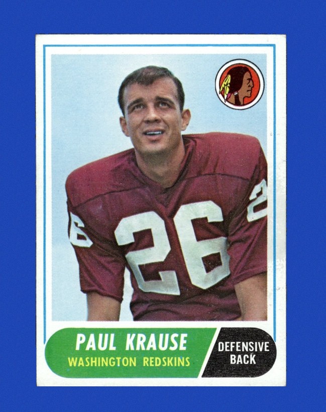 1968 Topps Set-Break #166 Paul Krause EX-EXMINT *GMCARDS*