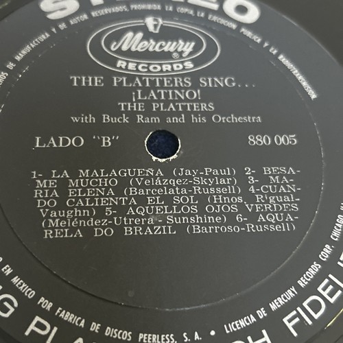 THE PLATTERS | CANTAN En ESPAÑOL | LP | RARE | MERCURY 880005 1958 NO Cover - Picture 2 of 3